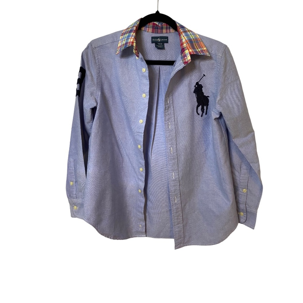 Ralph Lauren polo boys button down dress shirt size M 10-12